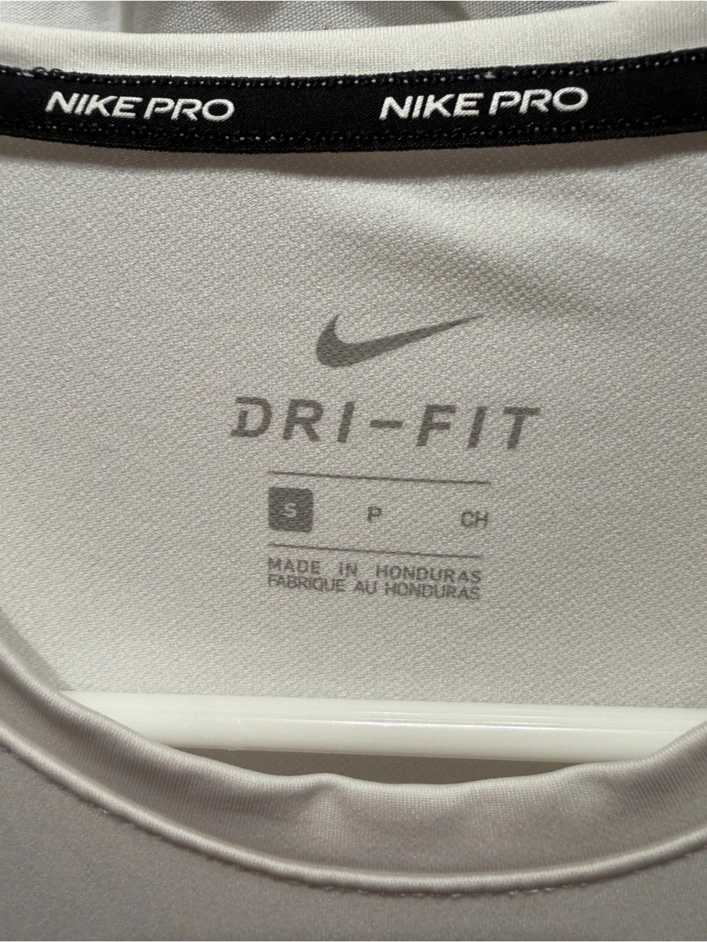 Nike White Short-Sleeve Dri-FIT Training Tee with Black Swoosh